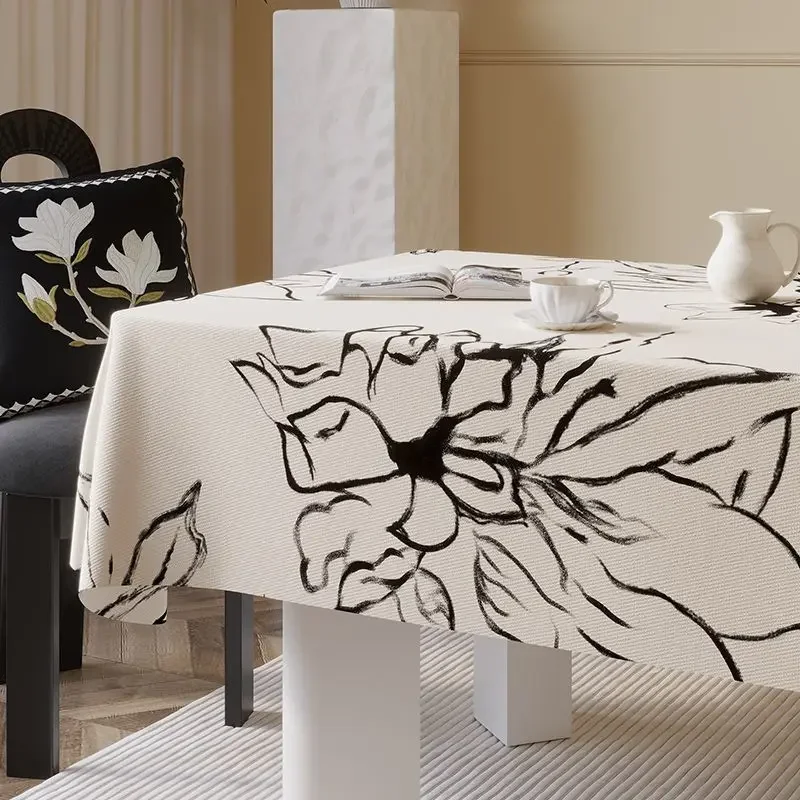 

L033-Advanced Tablecloth Fabric Waterproof Rectangular Retro French Coffee Table Cloth Household Dining Table Tablecloth