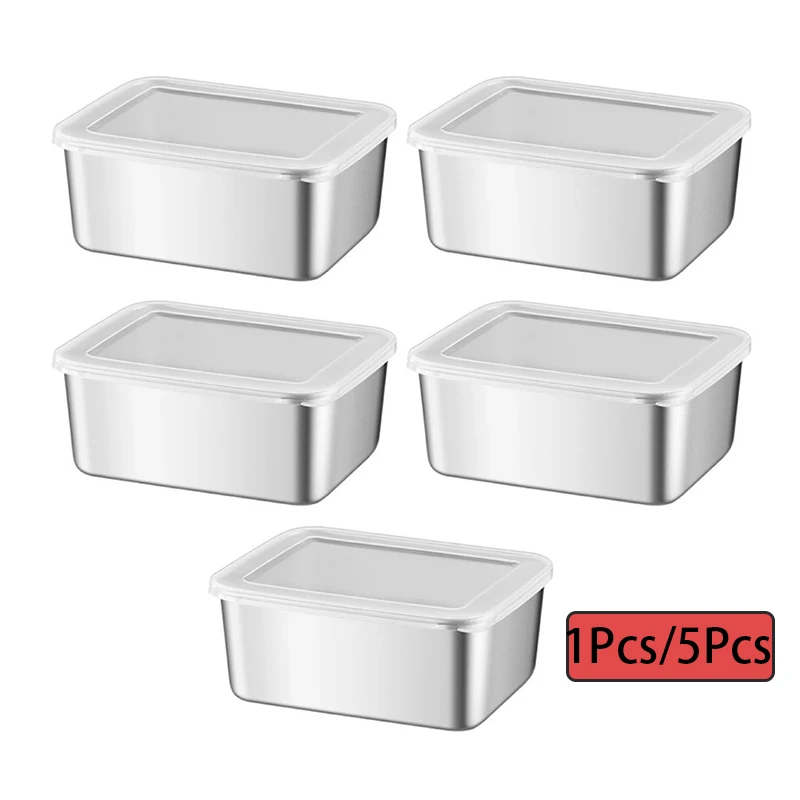 

Прямоугольный поднос из нержавеющей стали для хранения и подачи еды, для колбас, лапши, фруктов, с крышкой, органайзер для кухни, контейнер для еды