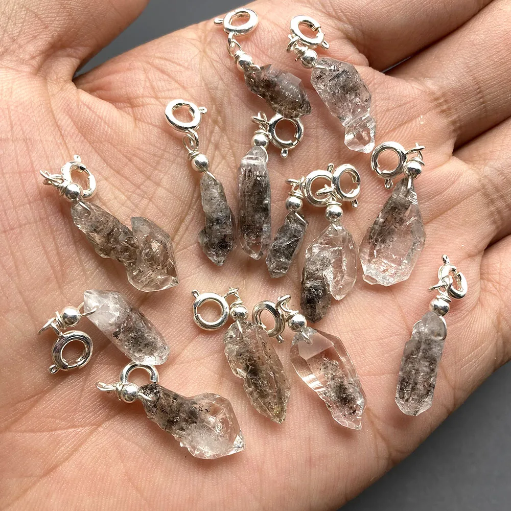 1 Stück natürlicher Herkimer-Diamant, doppelt abgeschlossen, roher Kristall, Energie, echter Edelstein für DIY-Geschenkheilung – Detail 2