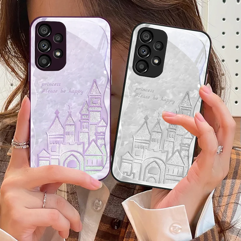 

Dream Castle Blue For Samsung Galaxy S10 4G S20 11E 30 S21 21Fe 22 S24 Pro S23 Ultra 5G S8 S9 Tempered Glass Phone Case