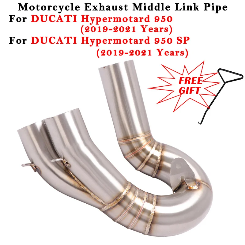 

Motorcycle Exhaust Escape Modified Middle Link Pipe For DUCATI HYPERMOTARD 950 / 950 SP 2019 2020 2021 Connect Original Muffler