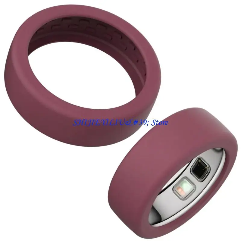 E21F 2Pieces Silicone Rings Protector Case Rings Protective Shell Silicone Texture Scratch Resistant for Daily Use
