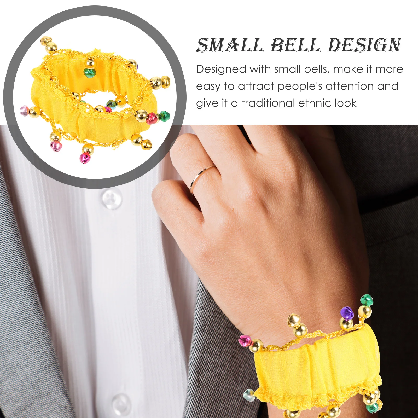 1Pair Bell Bracelets Belly Dance Wrist Bands Chic Ethnic Costume Accessories Dancing Supplies Wrist Bands Bracelets