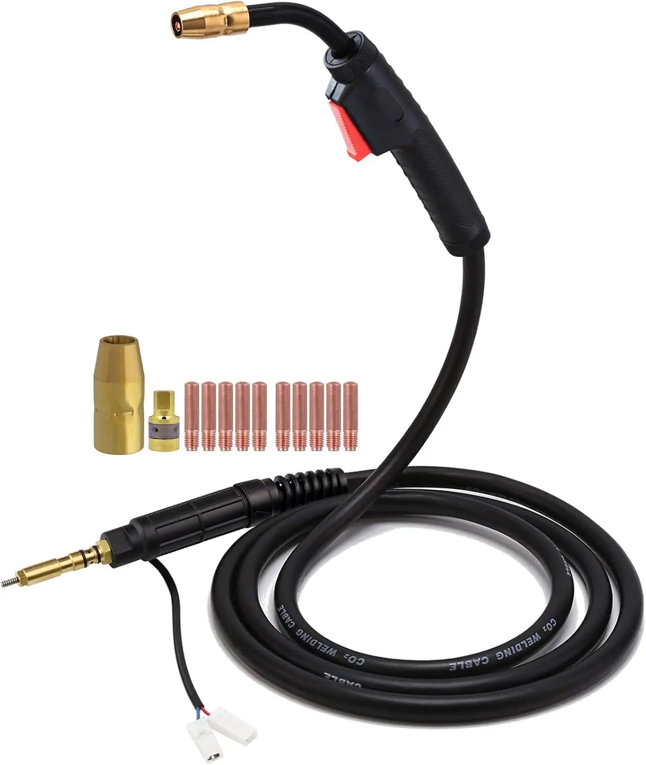 

10ft MIG Welding Gun Torch for Hobart Handlers, 100A with .030" .035" Tip-Nozzle-Diffuser Replacement
