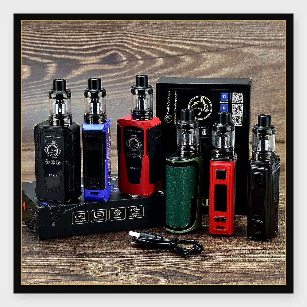 Wolfcoolvape 120W Vape Pen Kit - E-Cigarette with 2200mAh Battery, 2.5ml Atomizer & OLED Display