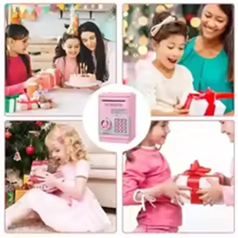 ABWE-ATM كلمة المرور Piggy Electronic Kids Money Bank، صندوق توفير المال الورقي التلقائي، علبة العملات المعدنية (بدون بطارية) #2