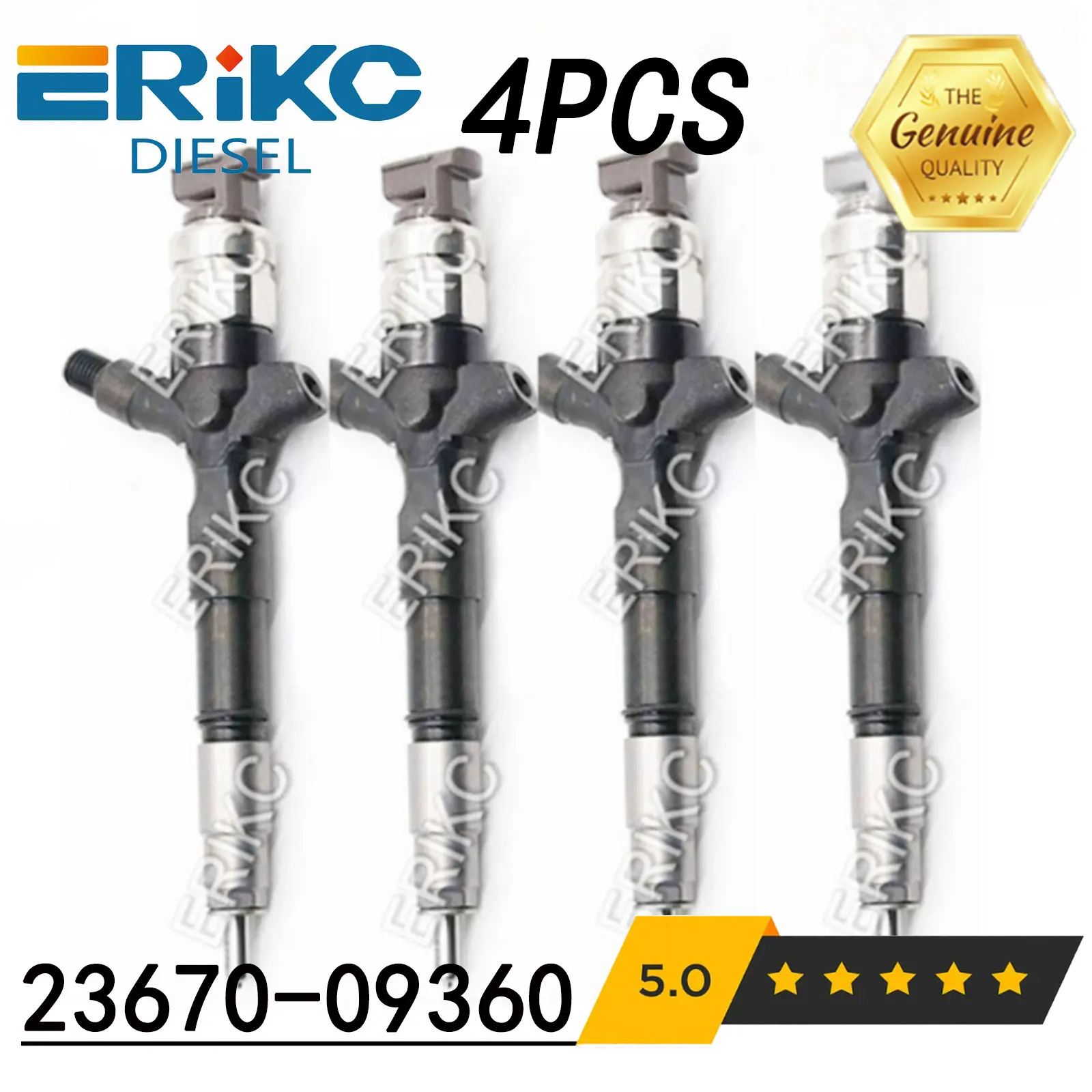 4PC 23670-09360 New Diesel Fuel Injector Nozzle 23670 09360 2KD for Toyota Hiace Hilux 2.5D 2367009360