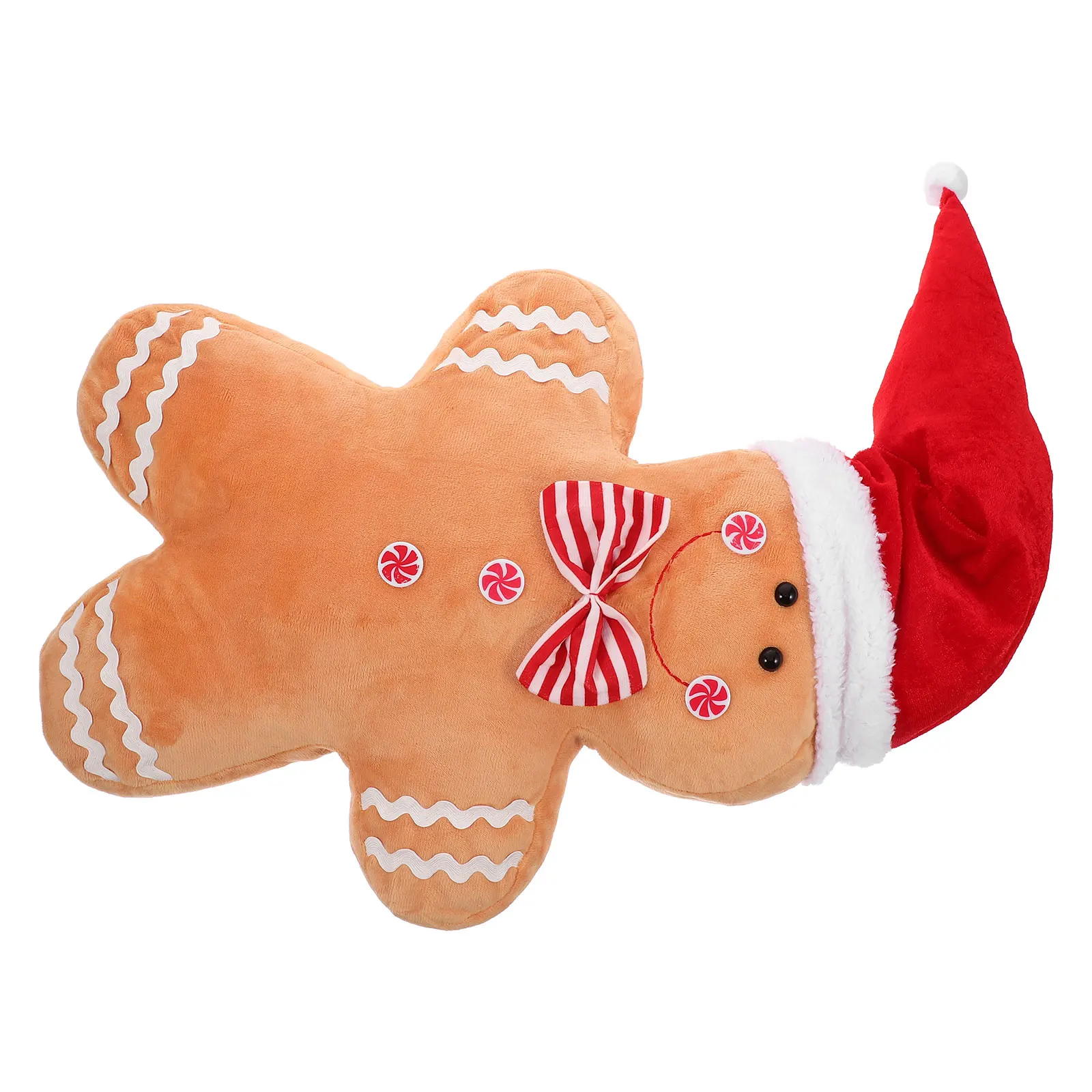 

Cute Christmas Gingerbread Man Pillow Soft Stuffed Holiday Decor for Kids Sofa Bed Festive Decorations Stuffed Gingerbread Man