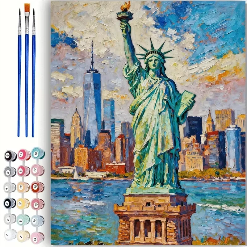 Digitales Ölgemälde für Erwachsene, DIY Freiheitsstatue in Manhattan, New York, Geburtstag, Halloween, Weihnachten, Feiertagsgeschenk