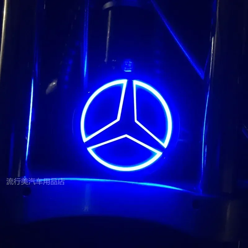 9.5cm 5D LED Light Car Badge Rear Trunk Emblem Accessories for Mercedes Benz S350 S300L S A B C E Class GLA GLK 2021 2019 2015