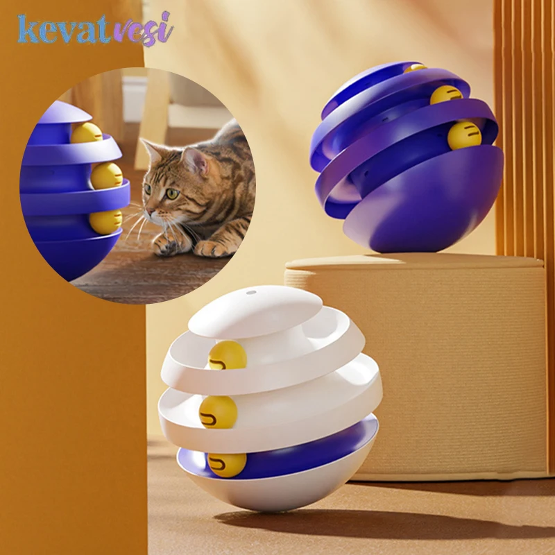 

Interactive Cat Toys 3 Layers Pet Tower Turntable Toys for Cats Pet Training Tumbler Toy Cat Turntable Toys with Ball Pet Supply