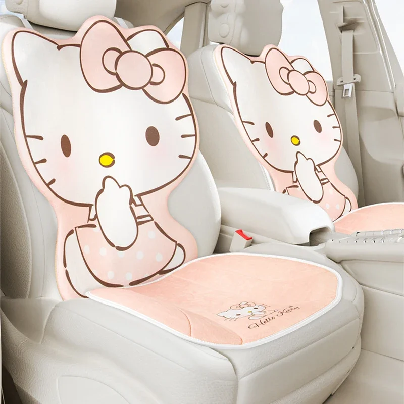 

Sanrio Kawaii Hello Kitty Winter Plush Car Seat Cushion My Melody Kuromi Anime Cartoon Exquisite Universal Driving Seat Cushions