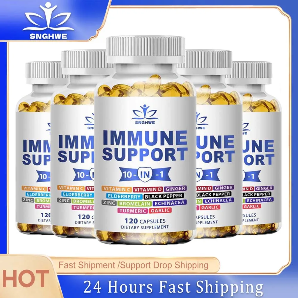 10 In 1 High-Quality Immune Complex Vitamin D3&C Supplements-Luxurious Choice For Advanced Immunity-Echinacea Elderberry&Ginger