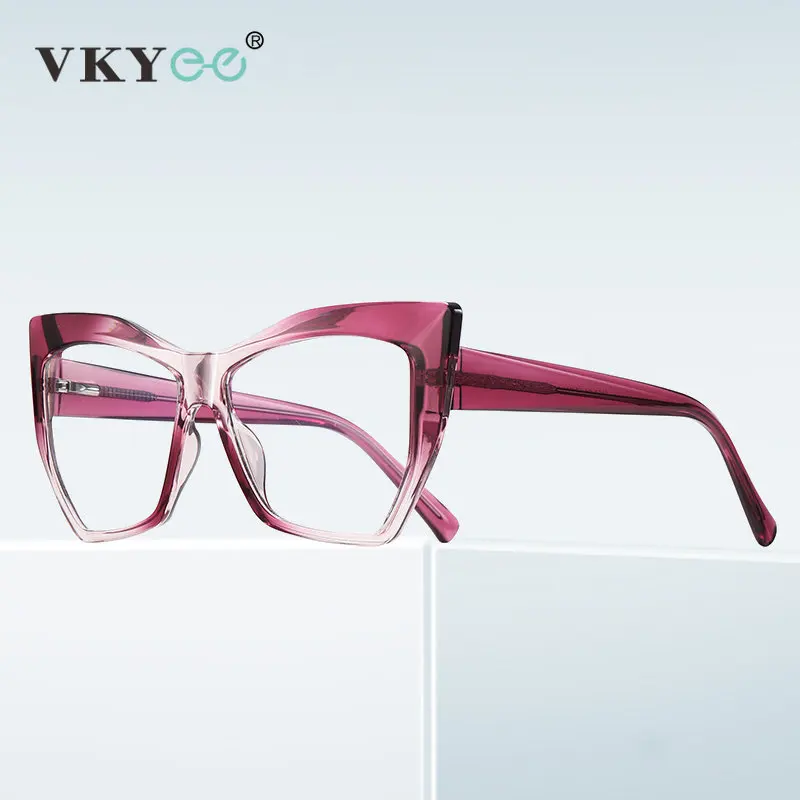 

VICKY Women Cateye Prescription Reading Glasses Gradient Myopia Hyperopia Resin Anti Blue Light Optical Eyeglasses Frame PFD2157