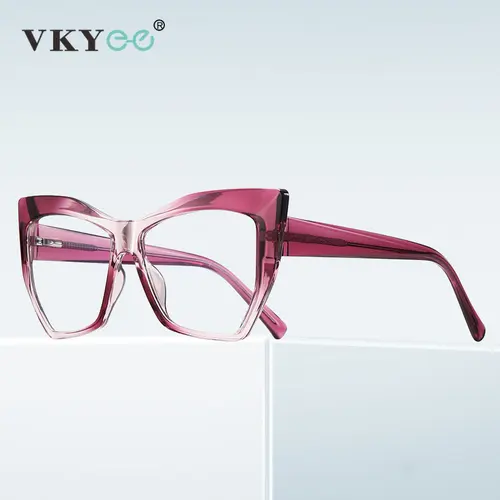 VICKY-gafas de lectura con prescripción de ojo de gato para mujer, lentes ópticas con gradiente para miopía, hipermetropía, resina antiluz azul, PFD2157