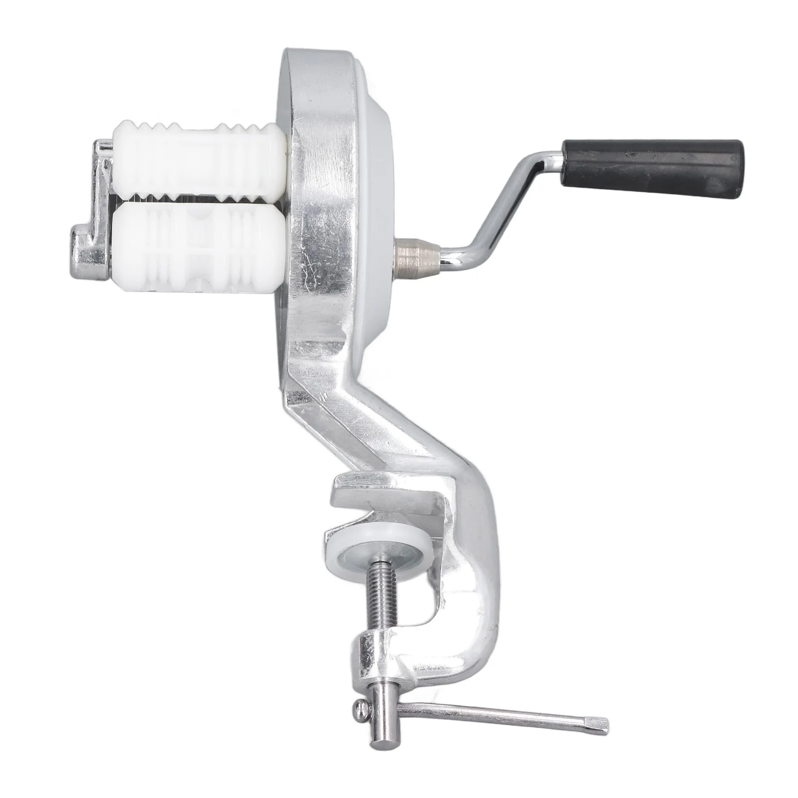Manual Macaroni Maker Aluminium Alloy Silver Portable Hand Cranking Noodles Pressing Machine for Kitchen Restaurant