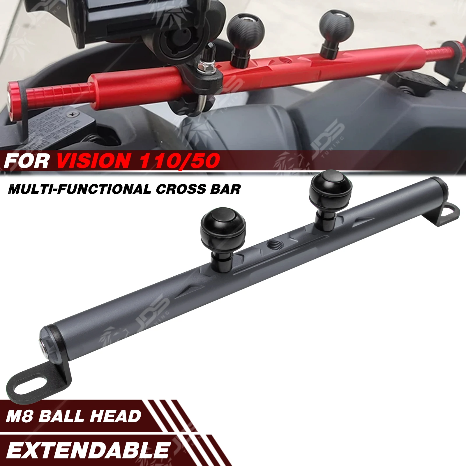 

JDSTUNING For HONDA VISION 110/50 Crossbar Balance Beam Multifunction Bar Phone Holder Bracket Accessories Parts