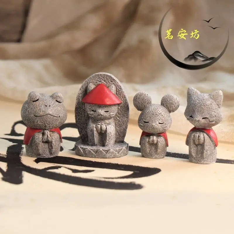 ديكور منضدية يابانية صغيرة على شكل حيوانات ديزانغ دارما شيبا إينو لطيف على شكل رسوم متحركة منظر طبيعي صغير مصنوع يدويًا لغرفة المعيشة #1