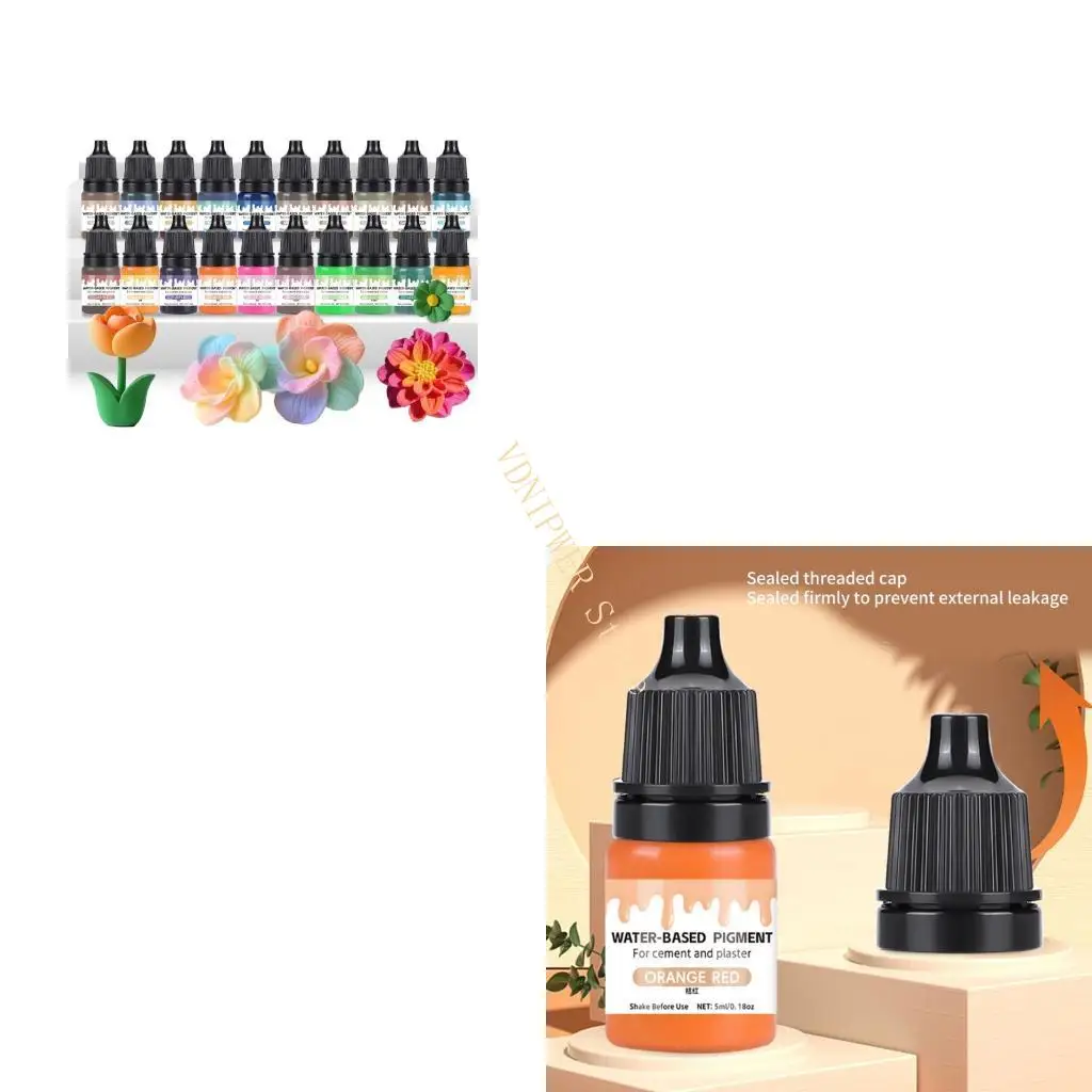 

Длительный 5 мл тонируемого набора для бетонной гипсовой гипсы 30 богатых цветов D08E