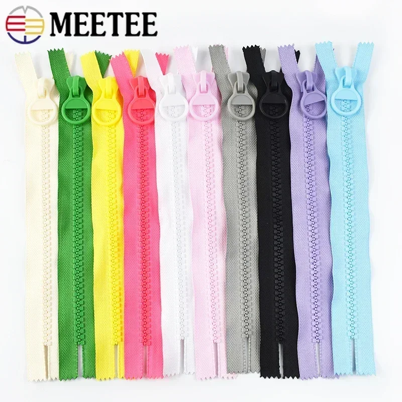 2/5Pcs 10# Meetee 20/25/30cm Colorful Large Resin Zippers Bag Clothes No Endless Zip Lock Pencil Case Decorative Zips Repair Kit