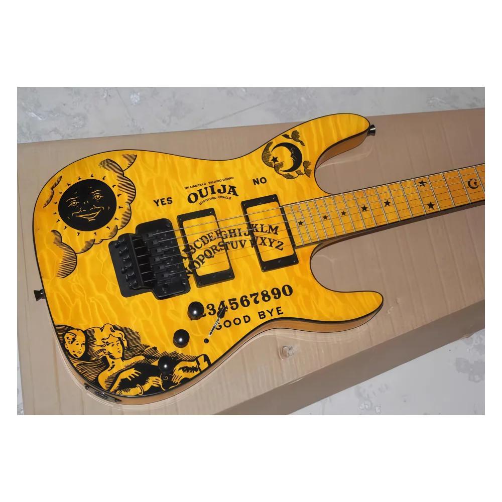Electric Guitar, Basswood Body, Glossy Finish, 2 Picks, Active Pickup, Maple Back/Side, Ebony Fingerboard