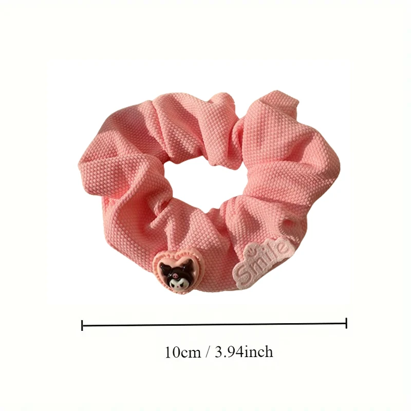 1pc Lovely Elastic Cartoon Decorative Hair Loops, Sanrio Kuromi Hair Ties, Cute Hairdressing Accessories For Women And Girls