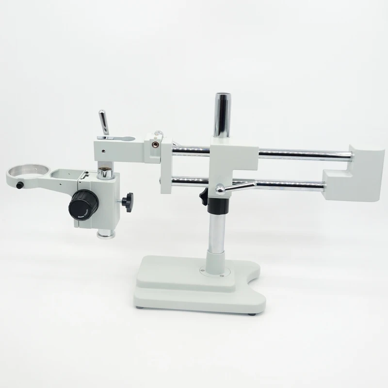 Universal Double Boom Dual Arms Binocular Trinocular Stereo Zoom Microscope Stand Bracket 76mm Focusing Holder Accessory