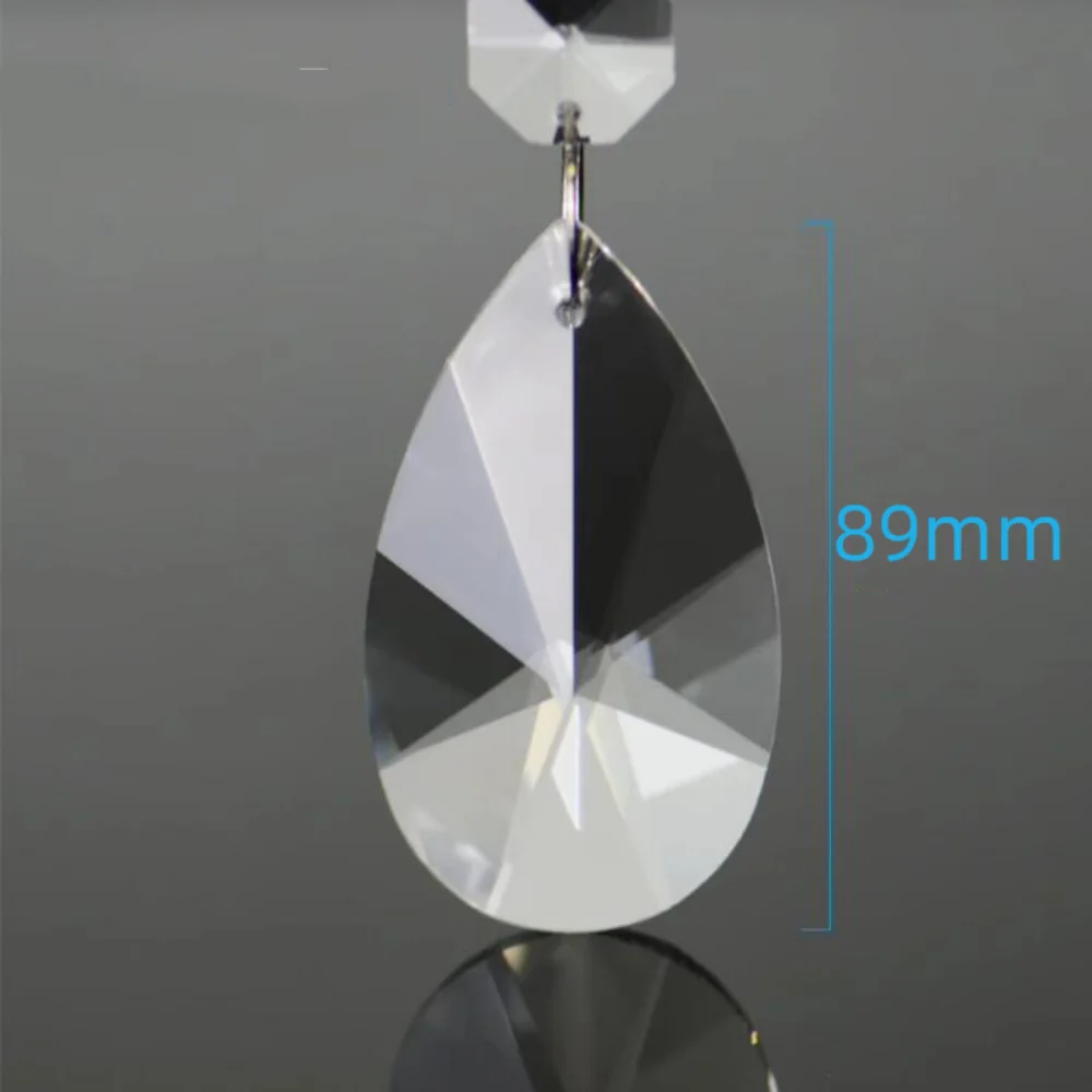 

Camal 1PCS Faceted Pear-shaped 89mm K9 Crystal Prisms Pendants Lamp Lighting Parts Hanging Chandelier SunCatcher Wedding Decor