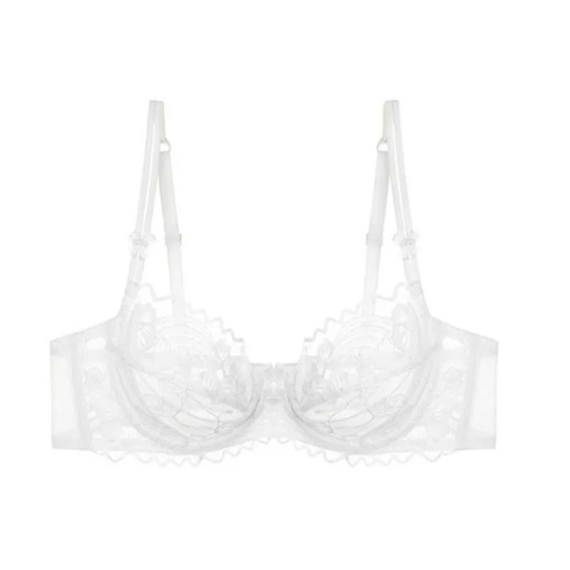 Elegant French Lingerie Soft Sweet Lace Bra Large Size Ultra-thin Supportive No Sagging Shows Small Chest Comfy Everyday Bra Set