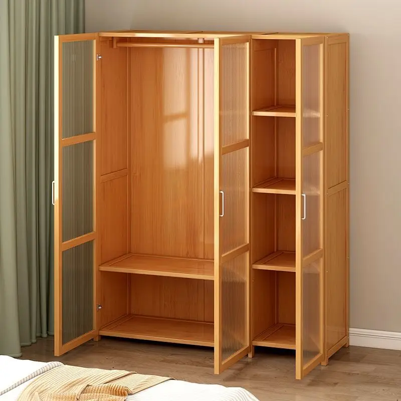 

Простой гардероб для аренды комнаты, бытовая спальня, двойная дверь, прочная прочная сборка, многослойный напольный шкаф