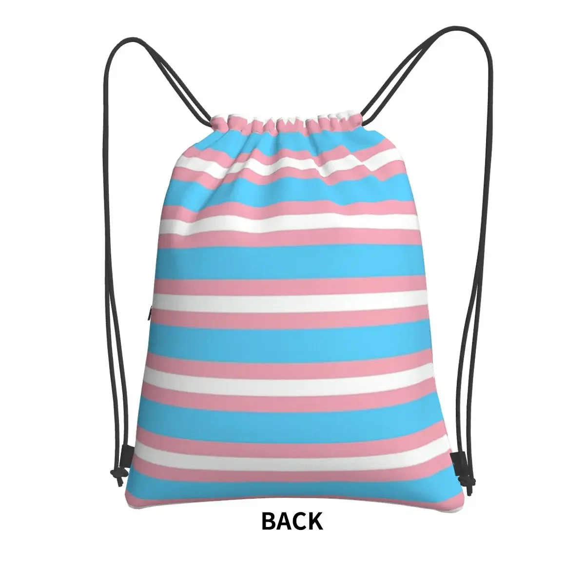 Trans Pride Flag Portable Backpacks Drawstring Bag Casual Drawstring Bundle Pocket Sundries Bags For School Students