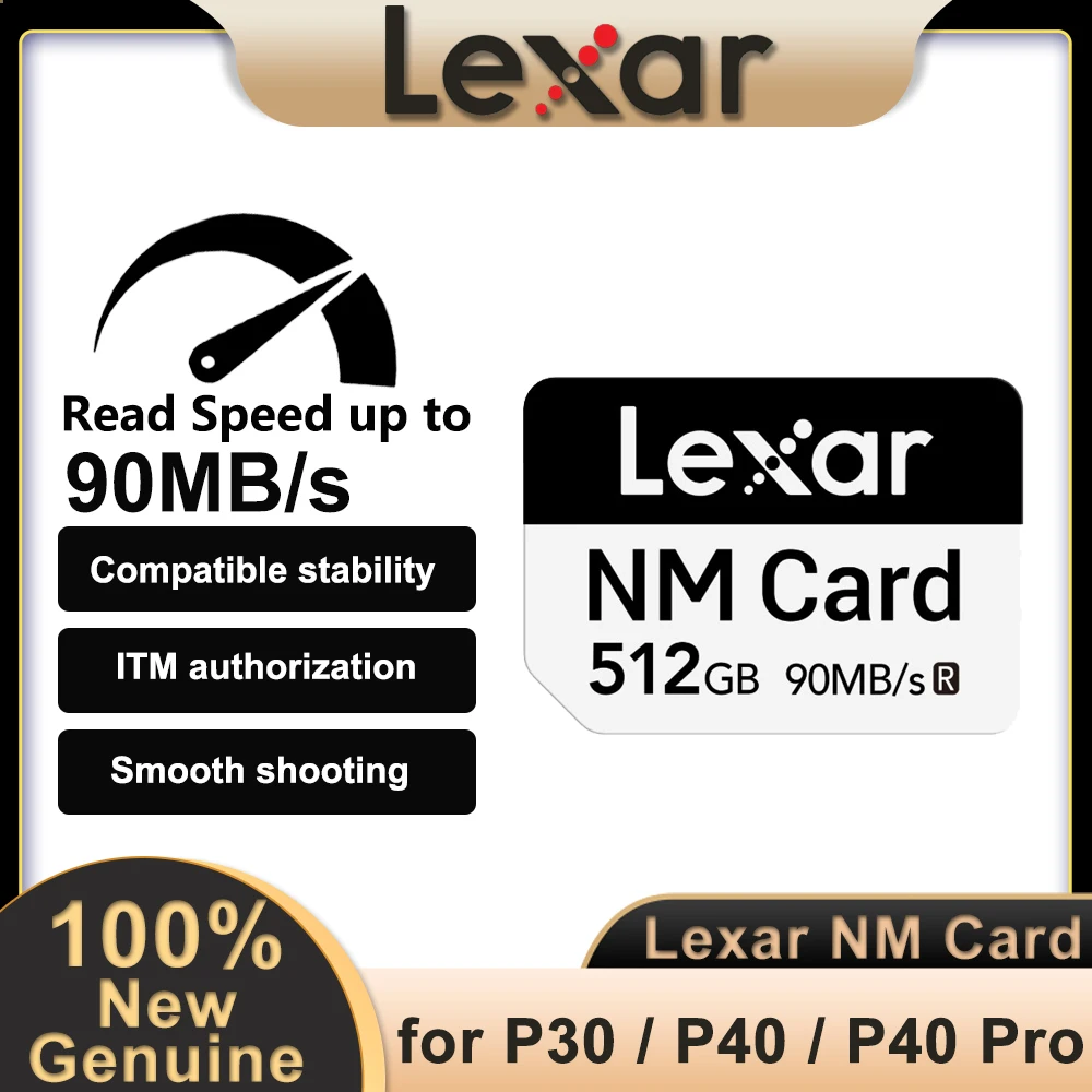 Lexar New NM Card nCARD Memory Card 128G 256G for Huawei Mate 20 P30 PRO Nova5 P40 4G 5G mobile Honor/MatePad Pro phone Mate 60