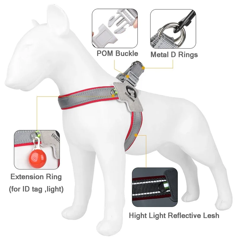 Reflective Pet Dog Harness for Small Medium Dogs Cat No Pull Vest Harnesses Puppy Chest Strap Pug Chihuahua Bulldog Supplies