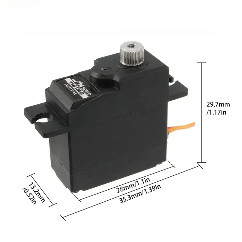 JX Servo PDI-1181MG أجهزة رقمية أساسية - 3.6 كجم @ 6.0 فولت 0.11 ثانية/60 ° ، 17.5 جرام ميتال جير JR 180 مللي متر موصل أجزاء RC