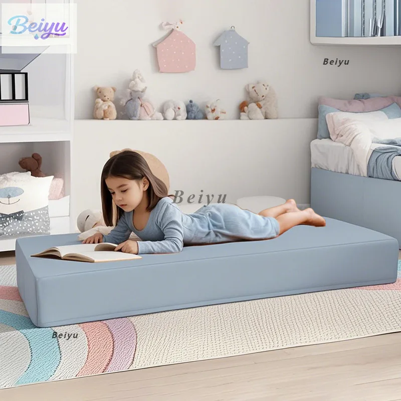 

Folding lazy sofa small apartment living room bedroom leisure single sofa PU leather foldable children's sofa