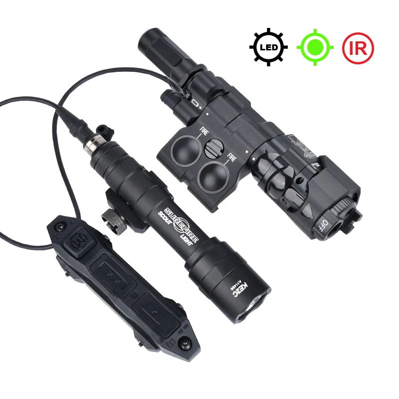 

WADSN New Tactical Metal CNC MAWL C1 Red Dot Green Blue IR Aiming M300 M600 AR15 Flashlight Airsoft Weapon Light X300 PEQ15 DBAL