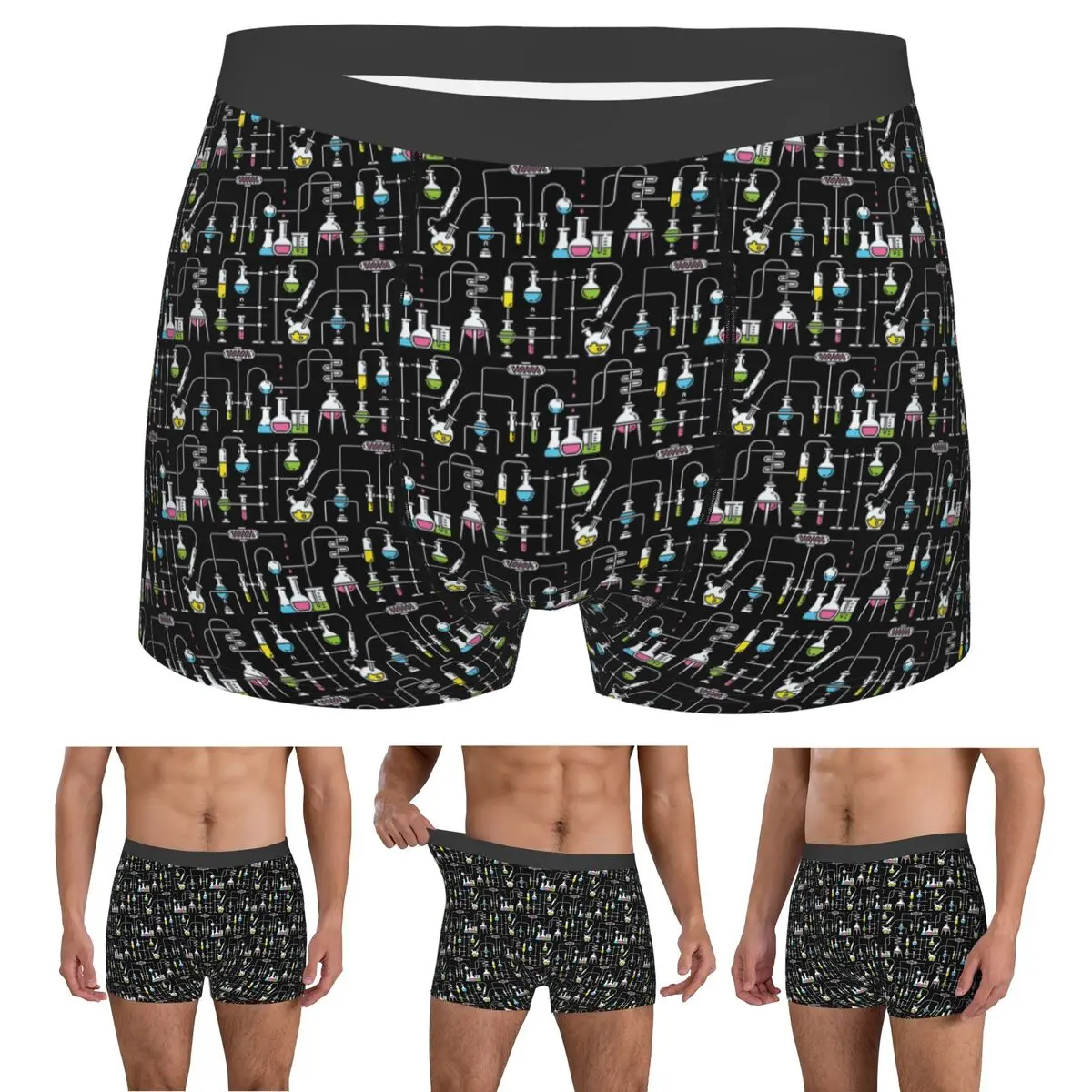 Boxer Underpants Shorts Chemistry Lab Biology Science Teacher Student Gift Panties Men Comfortable Underwear for Homme Man Gift