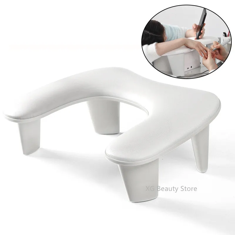 New PU Leather Portable Tilt Design Nail Art Hand Pillow Hand Cushion Removable Stand Manicure Stand Hand Pillow Manicure Tool