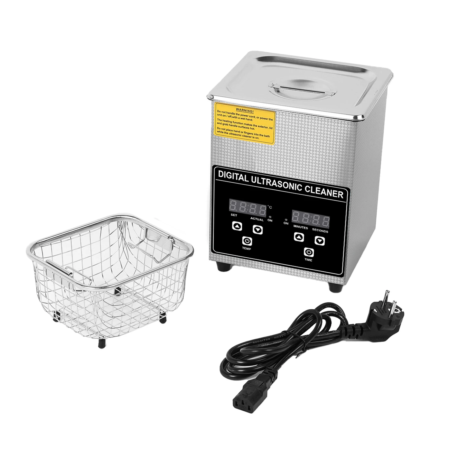 Ultraschallreiniger, vielseitige Reinigungsmaschine für Schmuck und Brillen mit Reinigungsbehälter, elektrischer Haushaltsreiniger, Schallreiniger, vielseitige Reinigungsmaschine aus Edelstahl,