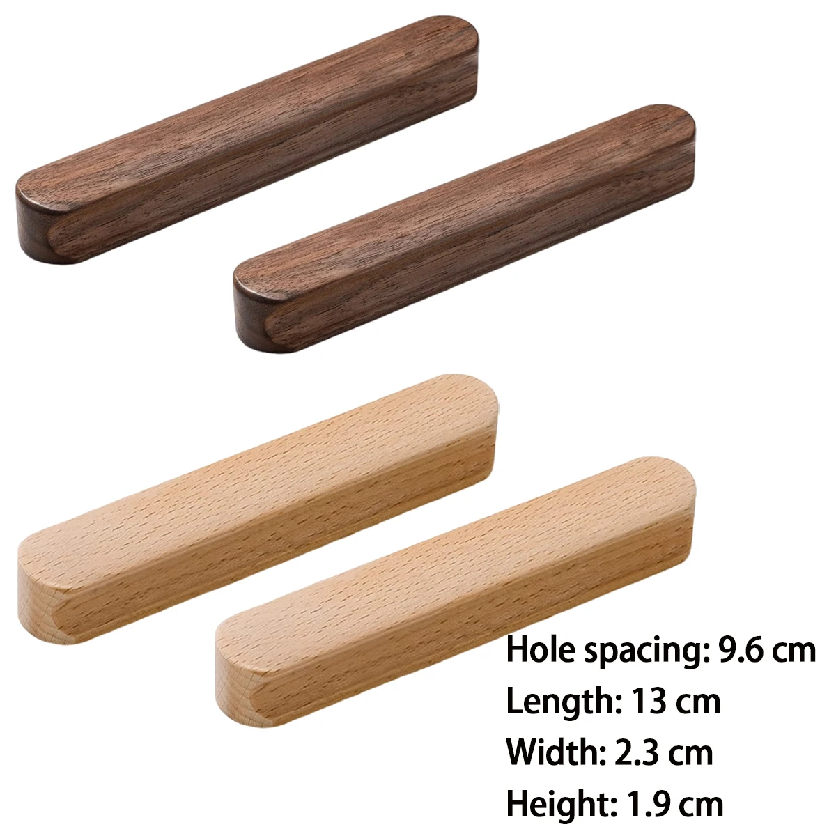 4x Wood Hardware Handles Simple And Durable Wooden Pulls For Cabinets Organization Long-term Repeated Sturdy And Durable