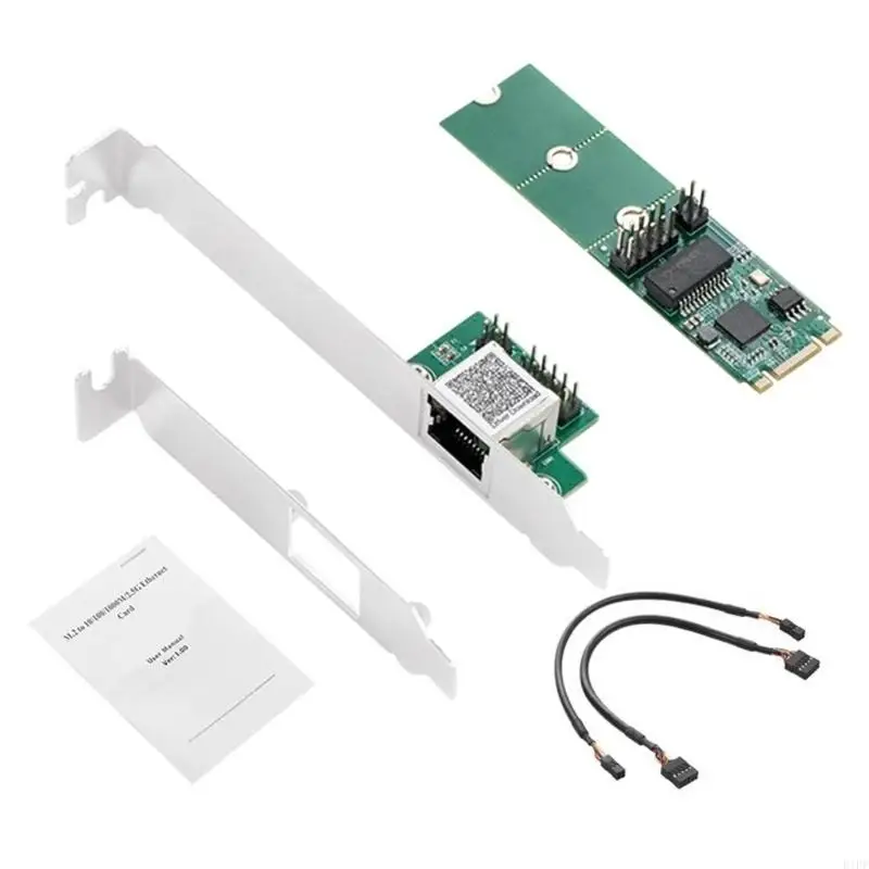 E1PF 2500Mbps M.2 2.5G Kartu Pengendali Kartu Ethernet Kartu Pengontrol I225 Chip