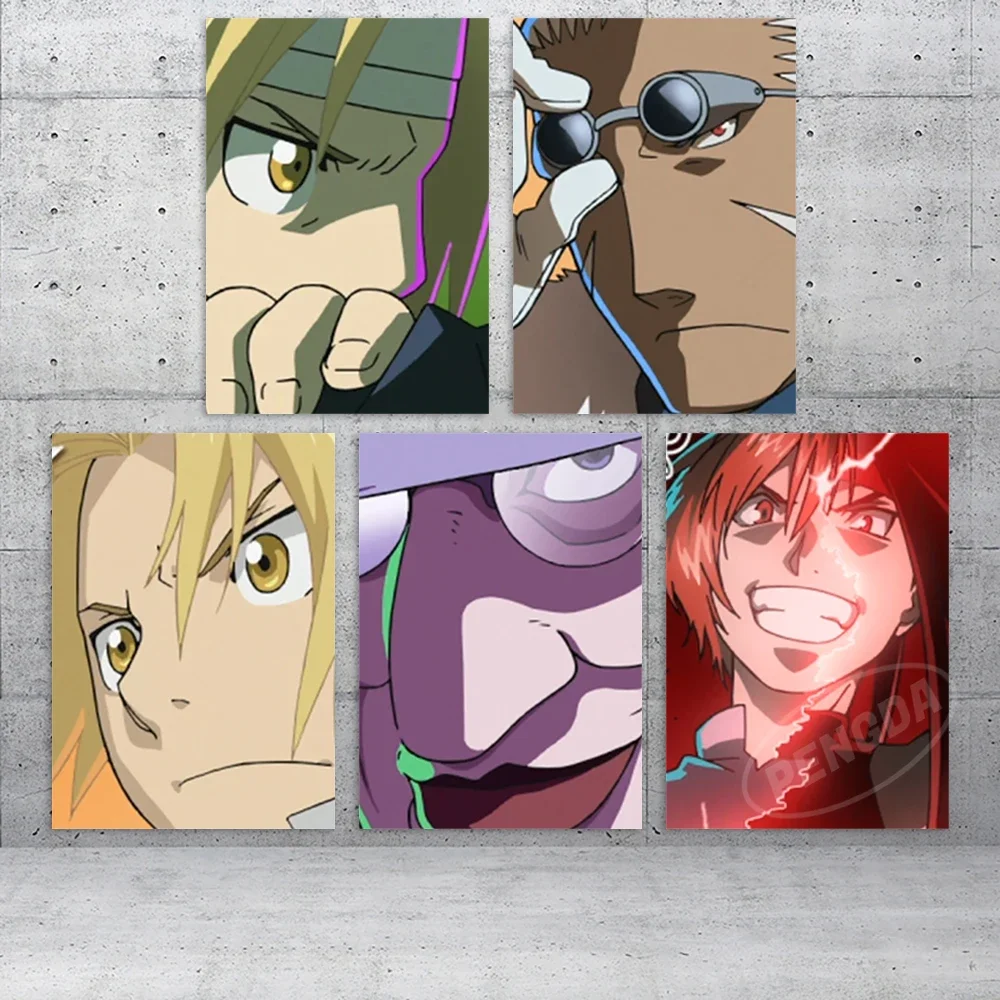 Canvas Fullmetal Alchemist Prints Painting Edward Elric Wall Art Poster Roy Mustang Modular Picture Anime Living Room Home Decor