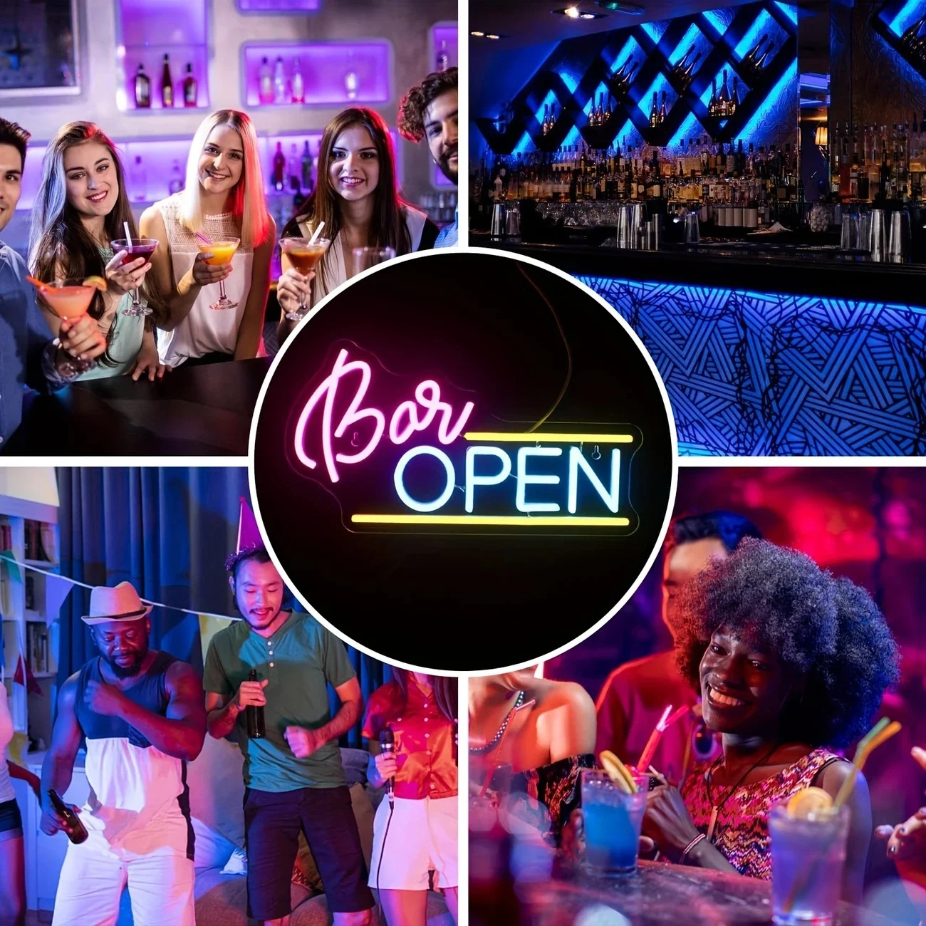Bar open neon sign, LED Neon Light Sign, Suitable For Party Wall Decoration, USB Poweredo Suitable For bar Decoration, Gfts