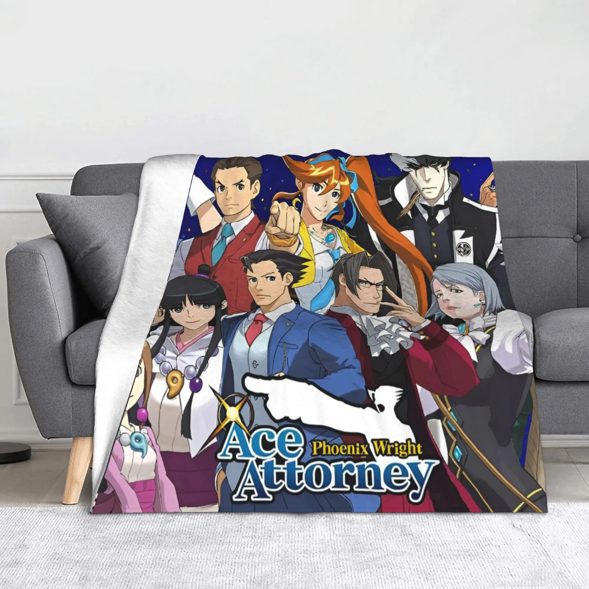 

Флисовое одеяло Phoenix Wright Ace Attorney, игровое одеяло 90-х годов для постельного белья, легкое тонкое покрывало на открытом воздухе