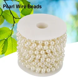 10m/roll 8mm Plastic Grinding Pearl Wire Beads Garland String DIY Wedding Decoration Accessoeries