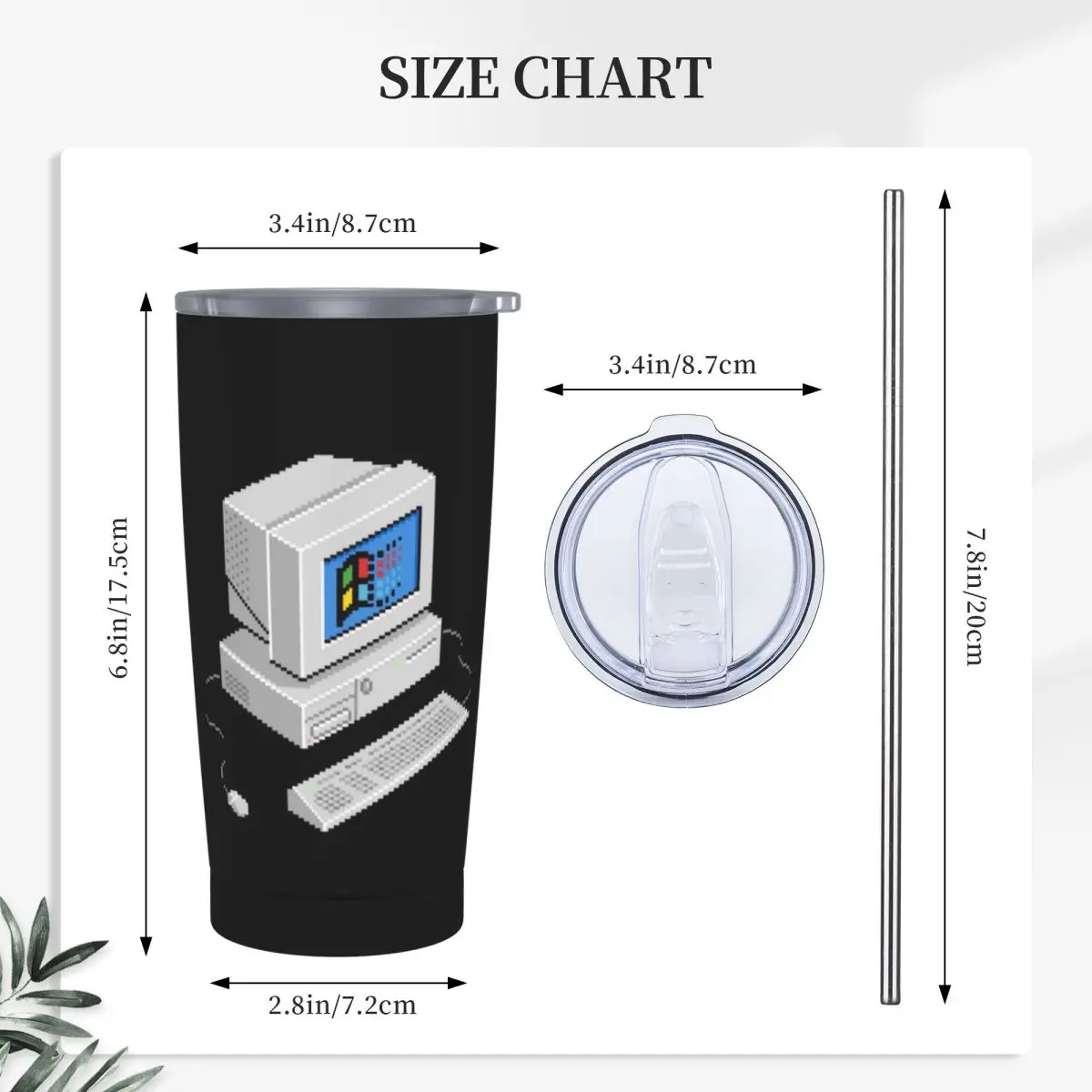 Windows Vaporwave Stainless Steel Tumbler Vacuum Insulated Mugs Thermal Cold Cup Straws With Lid 20oz