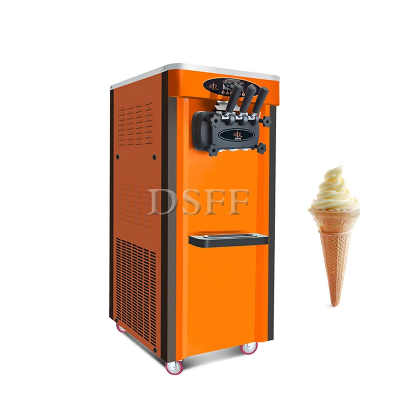 Vertical High-Power Mixed Flavor Ice Cream Machine, Stainless Steel Frozen Yogurt Machine