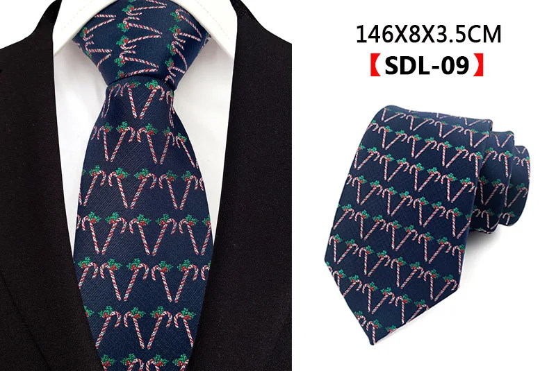 New Christmas Ties for Men Silk 8cm Ties for Festival Gift Men's Fashion Novelty Necktie Red Green Tree Snowflake Small Bell