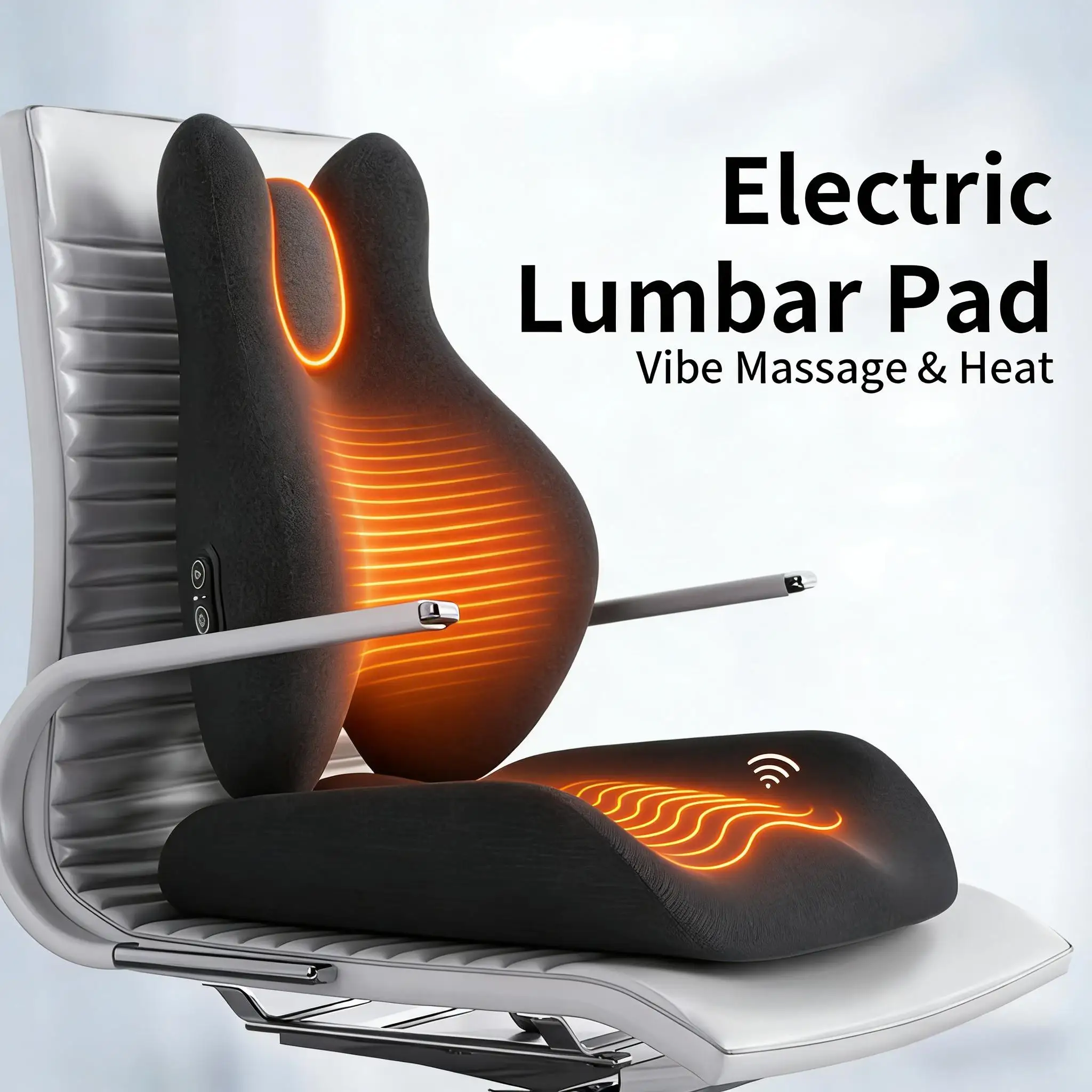 

Memory Foam Electric Massage Waist Pad Heating chair Cushion Hot Compress Relieve Soreness Car Office Home Orthopedic Pillow