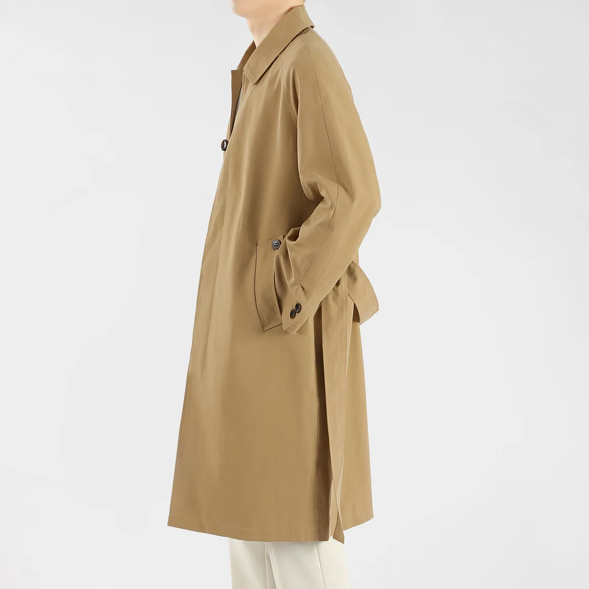 Trendy Handsome Casual Coat Men's Medium Long Spring Autumn Lapel Trench Coat